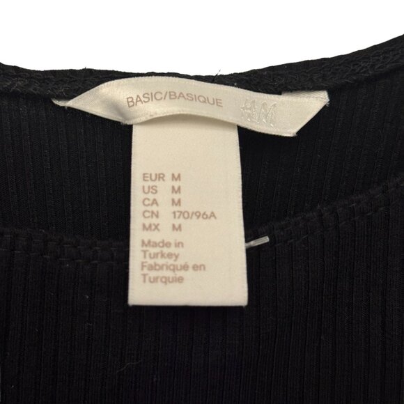 H&M Ribbed Midi Dress | Black | Size Medium - Picture 4 of 5